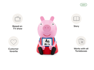 Peppa Pig Learn with Peppa Tonie audio figurine, inspiring audio journeys and imaginative play