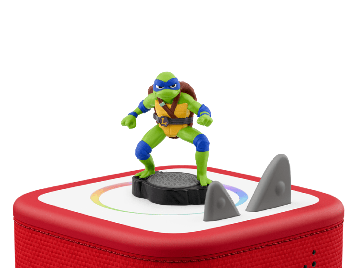 Teenage Mutant Ninja Turtles Tonie: Leonardo Tonie on a red toniebox