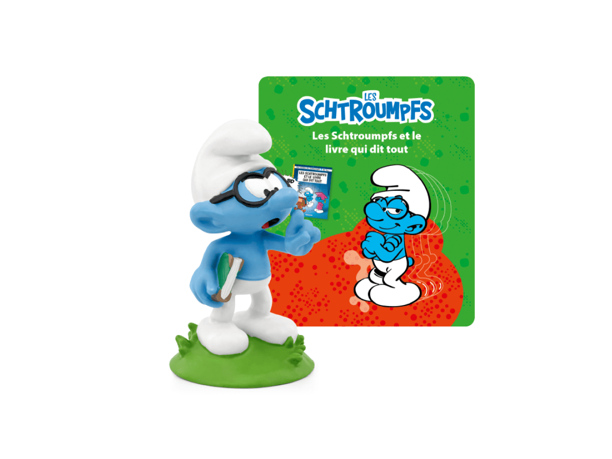 Les Schtroumpfs: Les Schtroumpfs et le livre qui dit tout Tonie (Français) audio figurine with content illustration