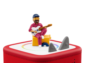 Lucky Diaz Tonie on a red Toniebox 2 ready to play audio stories and songs
