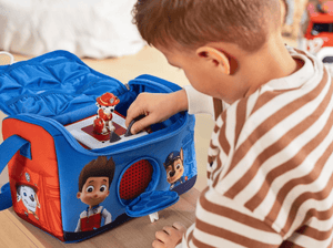 Child Playing With Marshall Tonie Audio Figurine And Toniebox 2