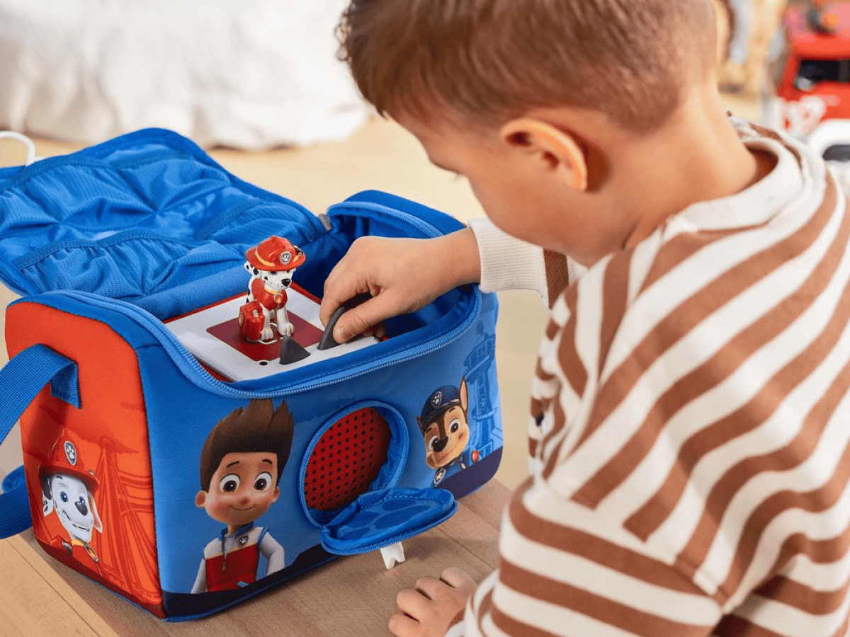 Child Playing With Marshall Tonie Audio Figurine And Toniebox 2