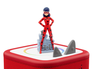 Miraculous: Tales of Ladybug & Cat Noir Tonie on a red Toniebox 2 ready to play audio stories and songs