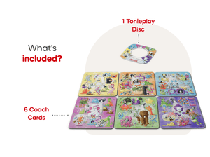 Monster Talent Search ToniePlay Game includes disc and 6 coach cards