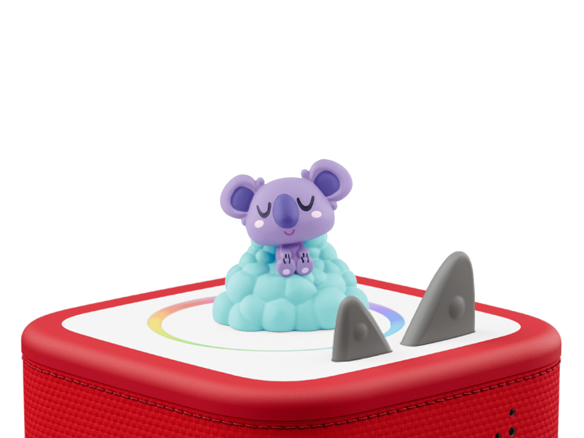 Moshi- Sleepy Paws Tonie on a red Toniebox 2 ready to play audio stories and songs