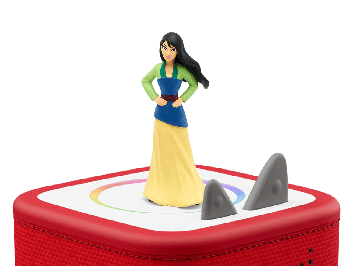 Disney Mulan Tonie on a red Toniebox 2 ready to play audio stories and songs