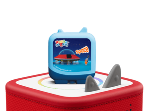 Numberblocks Pocket Tonies on a red Toniebox 2 ready to play audio stories and songs curated for kids