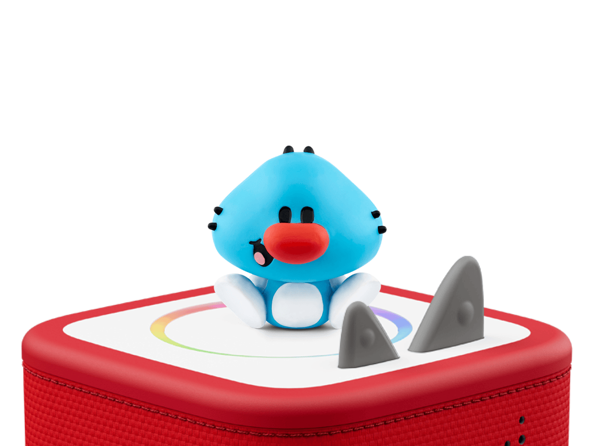 Oggy Oggy: 1, 2, 3, prêts? Partez! Tonie (Français) on a red Toniebox 2 ready to play audio stories and songs