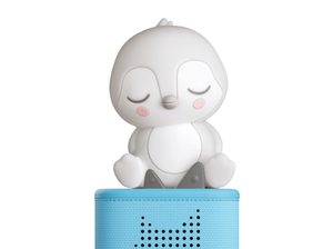 Sleepy Friends Sleepy Penguin Night Light on a red Toniebox 2 ready to play audio stories and songs