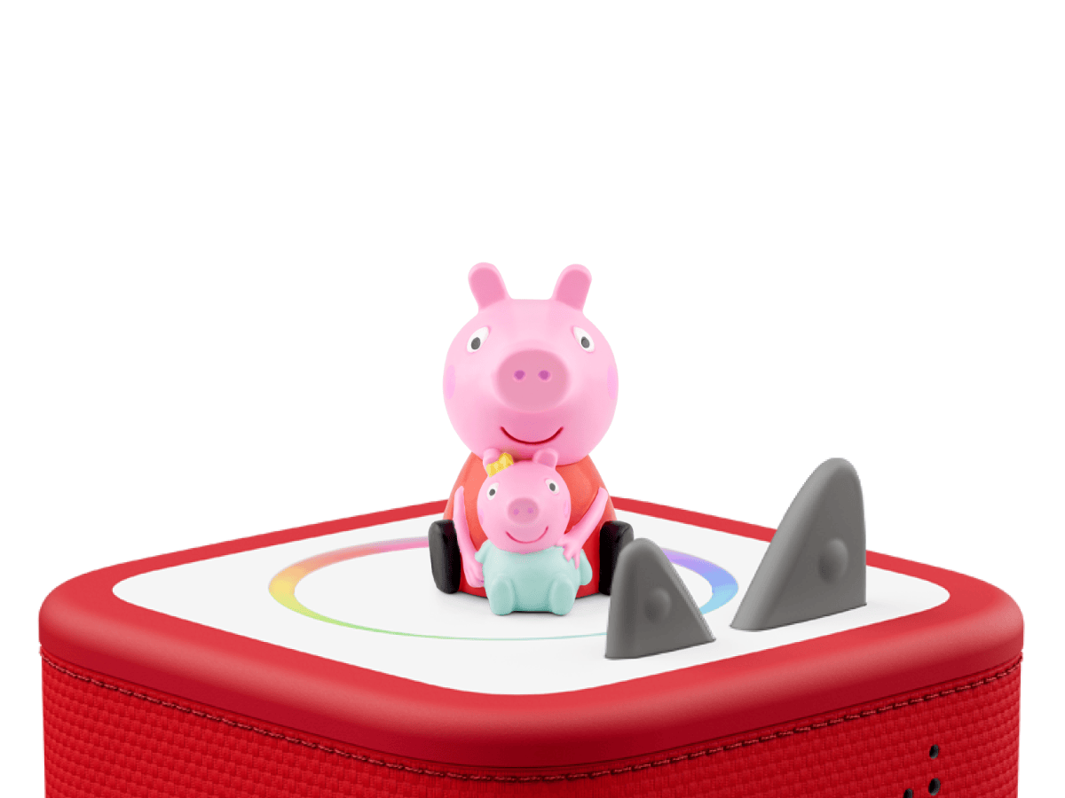 Peppa Pig: La nouvelle petite sœur (Français) on a red Toniebox 2 ready to play audio stories and songs