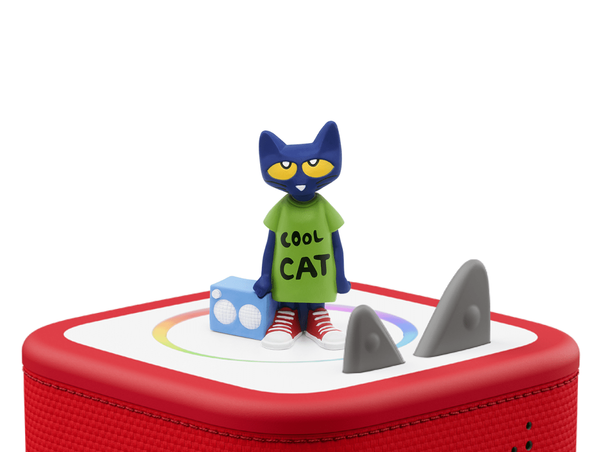 Pete the Cat Tonie on a Red Toniebox