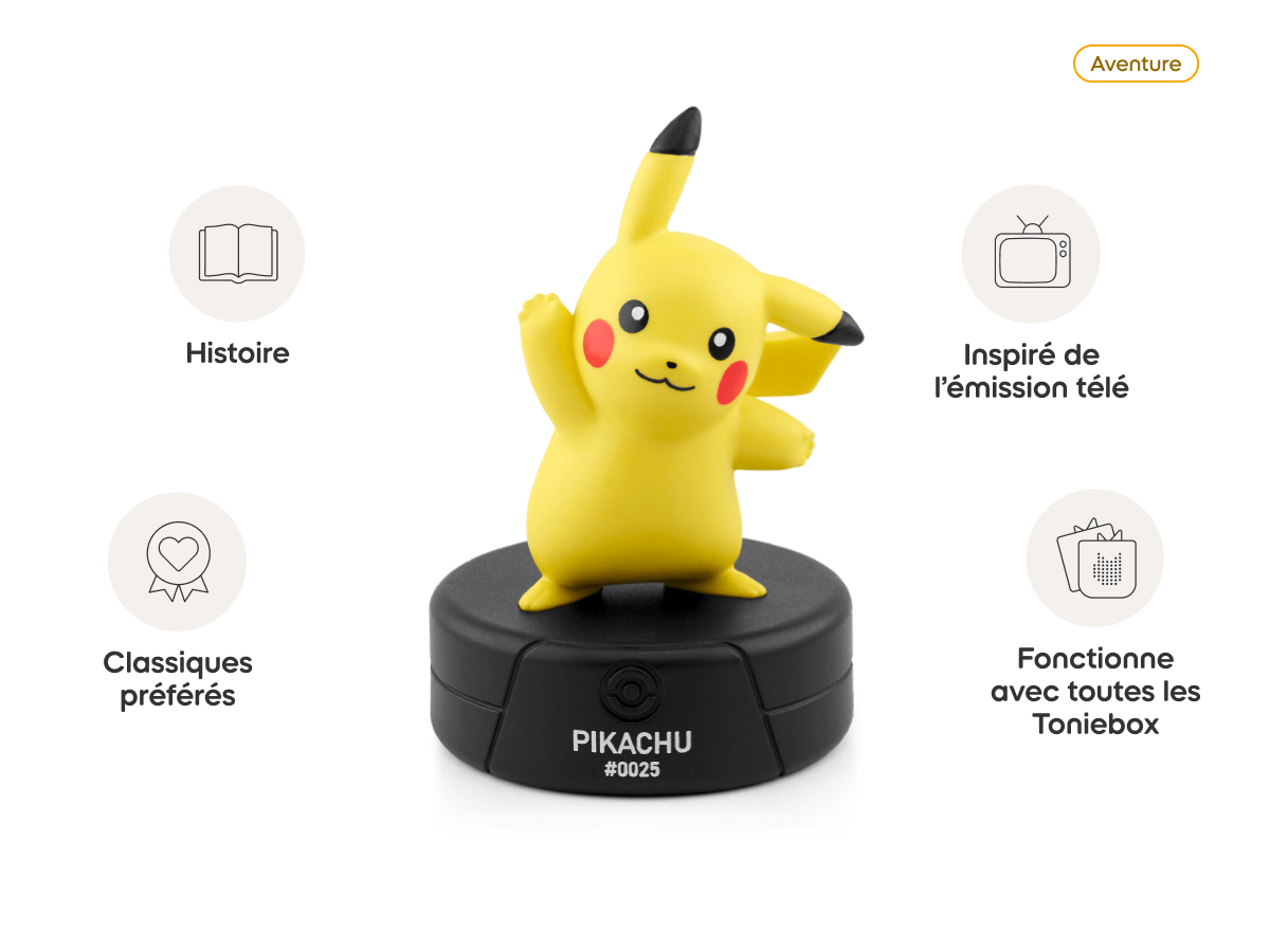 Pokémon-Pikachu French Tonie audio figurine from the adventure category, inspiring audio journeys and imaginative play