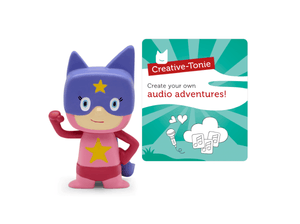 Pink & Purple Superhero Creative-Tonie with a branded content card
