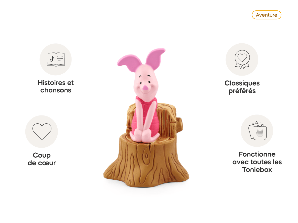 Winnie l'ourson- Porcinet (French) Tonie audio figurine from the aventure category, inspiring audio journeys and imaginative play