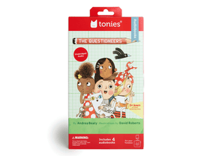 Front view of Questioneers Audiobook Tonies - 4 Pack Packaging