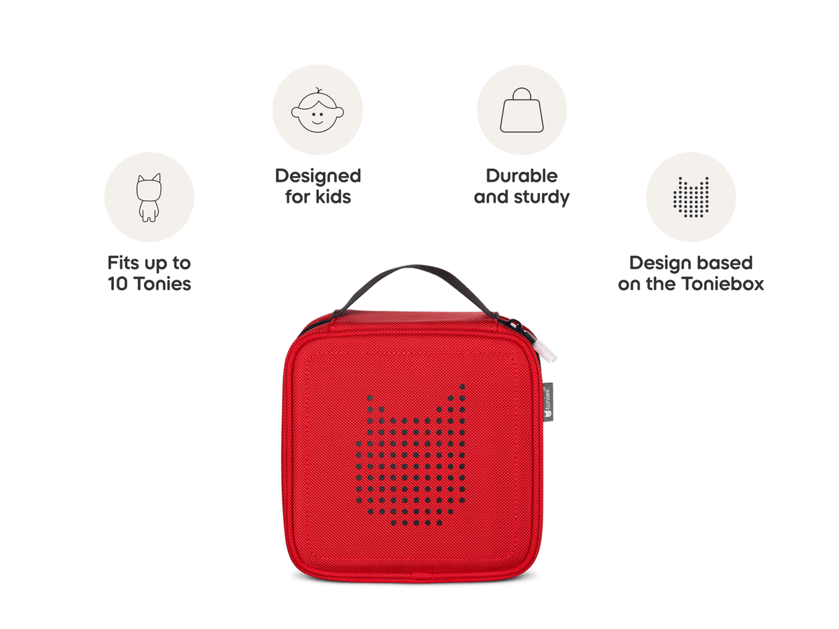 features of tonies carrying case for tonies in red