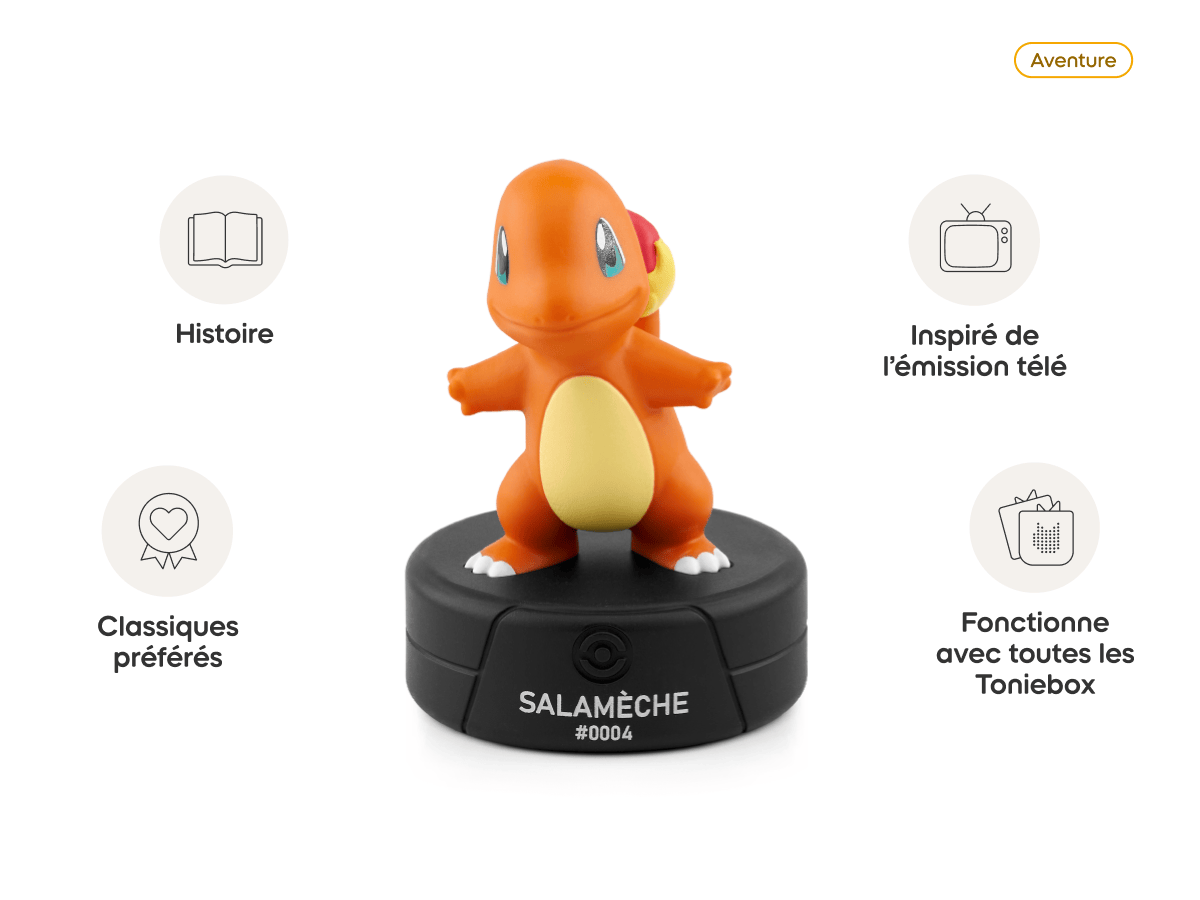 Pokémon-Salameche French Tonie audio figurine from the adventure category, inspiring audio journeys and imaginative play