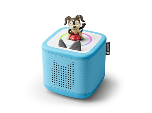 Sky Blue Toniebox 2, an audio player for kids with Playtime Puppy audio figurine