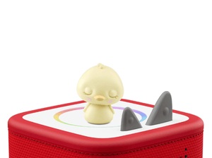 Sleepy Duck on a red Toniebox 2 ready to play audio stories and songs
