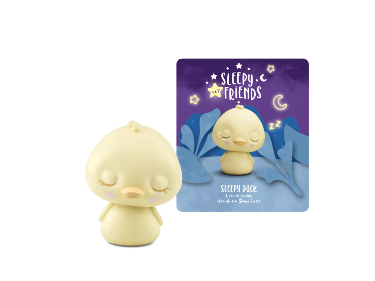 Sleepy Duck audio figurine with content illustration