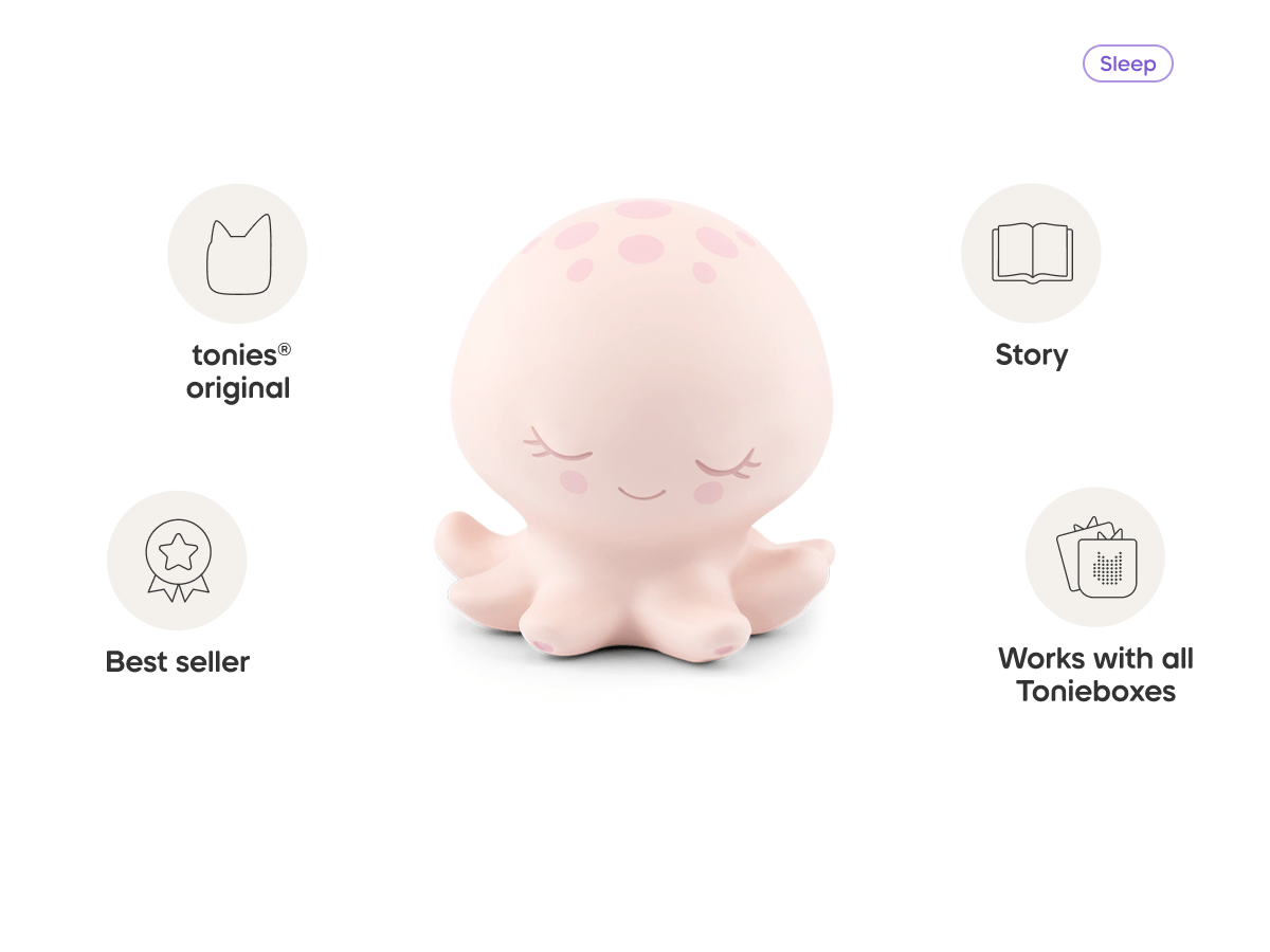 Sleepy octopus audio figurine, inspiring audio journeys and imaginative play