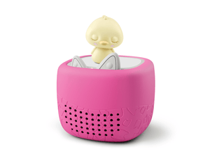 Toniebox Lite, an audio player for kids with Sleepy Duck Tonie audio figurine and pink cover
