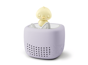 Toniebox Lite, an audio player for kids with Sleepy Duck Tonie audio figurine and purple cover