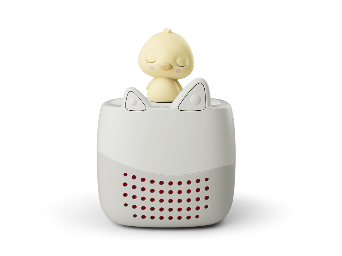Front view of Toniebox Lite an audio player for kids, used with Tonie audio figurines