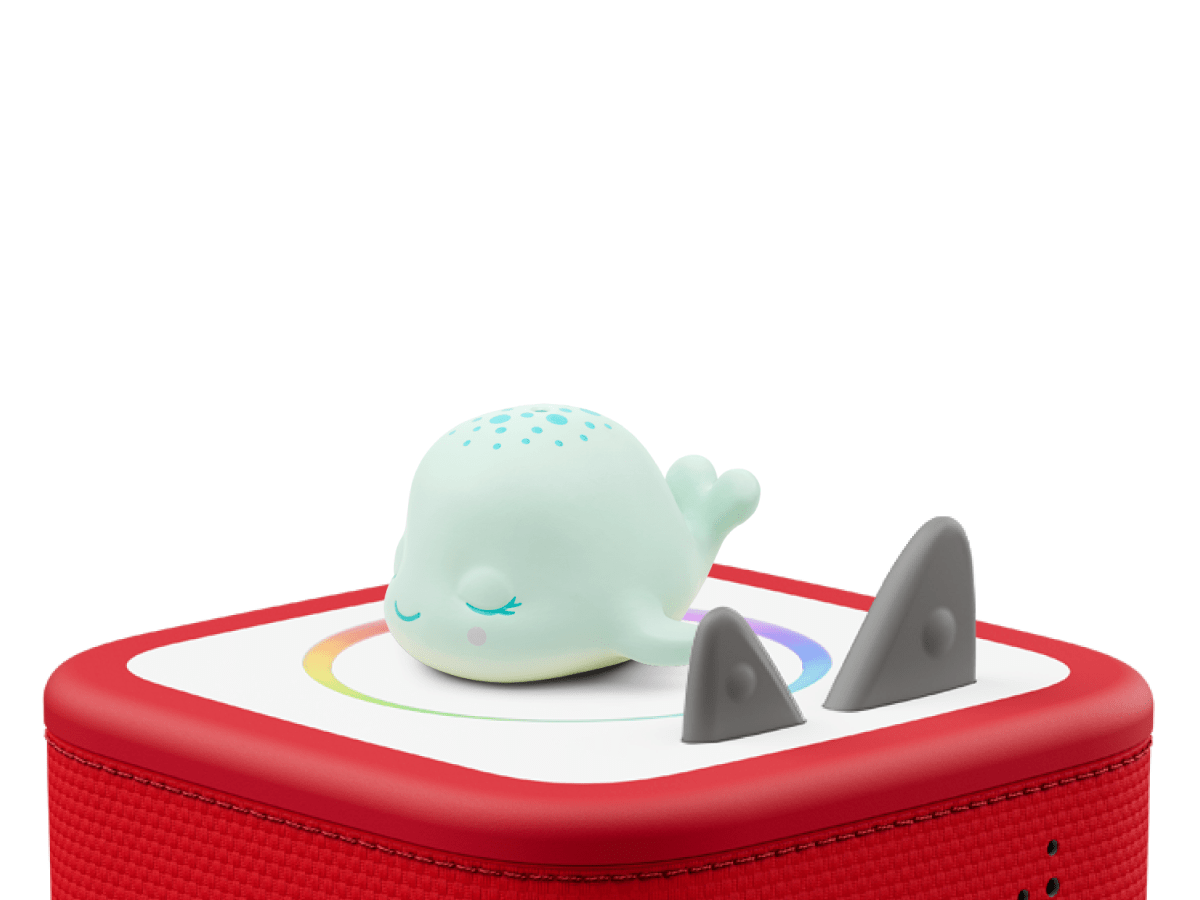 Sleepy Whale: Lullabies from the Ocean Tonie on a Red Toniebox