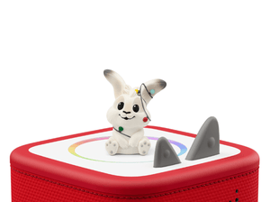 Snowflake and the Missing Christmas Lights Advent Calendar Tonie on a red Toniebox 2 ready to play audio stories and songs