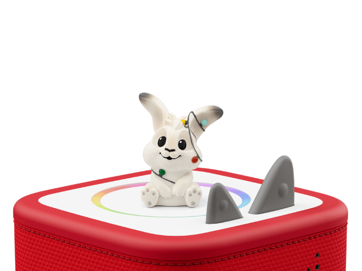 Snowflake and the Missing Christmas Lights Advent Calendar Tonie on a red Toniebox 2 ready to play audio stories and songs