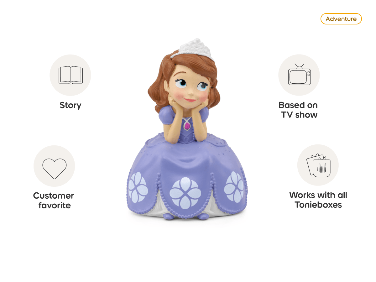 Disney Sofia the First Tonie audio figurine from the adventure category, inspiring audio journeys and imaginative play
