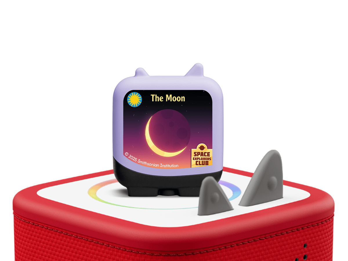 Space Explorers Club on a red Toniebox 2 ready to play audio stories and songs