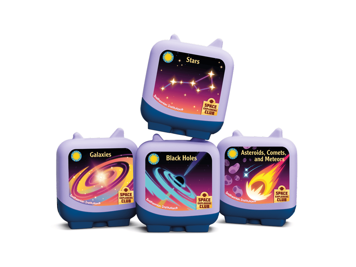 Space Explorers Club 2 Pocket Tonies stacked together displaying the full set available