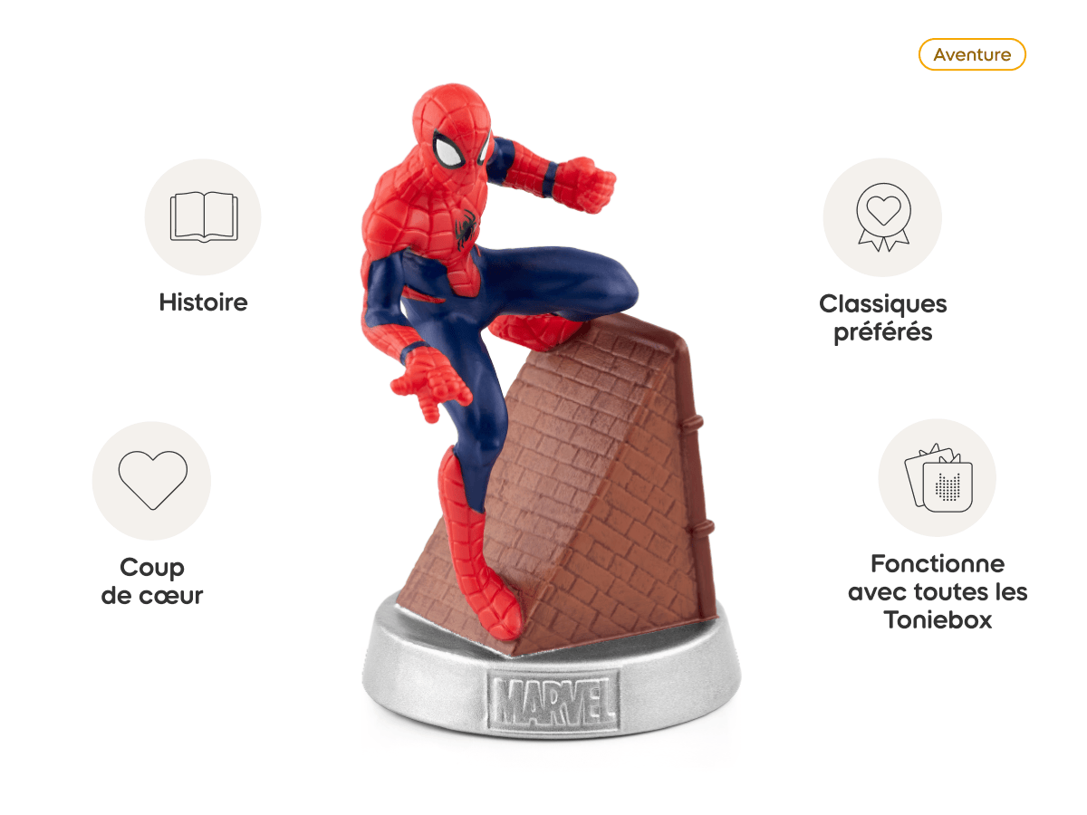product features of the MARVEL Spider-Man Tonie in French