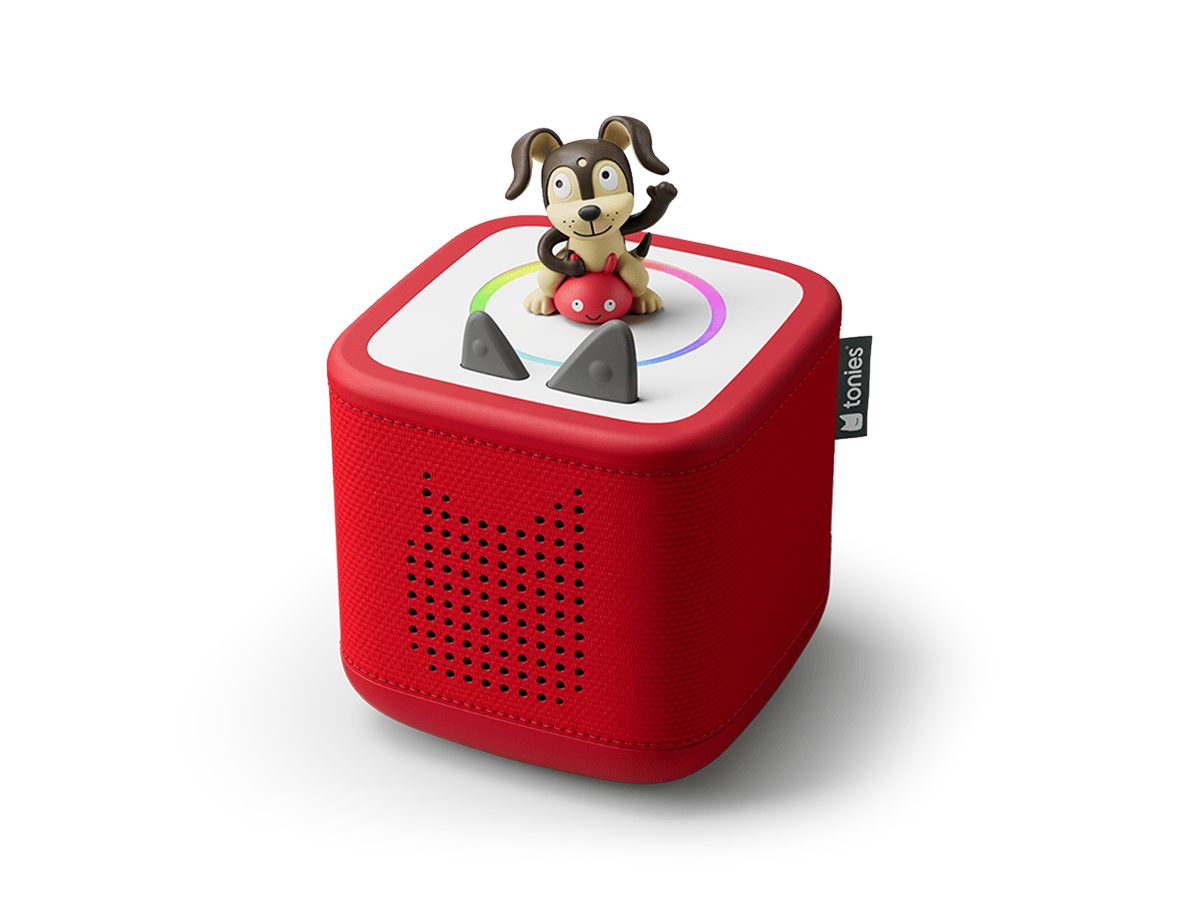 sunset red toniebox 2 starter set with playtime puppy tonie