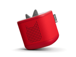 Tilted view of Sunset Red Toniebox 2 an audio player for kids, used with Tonie audio figurines and Tonieplay games