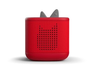Front View Of Sunset Red Toniebox 2 An Audio Player For Kids, Used With Tonie Audio Figurines And Tonieplay Games