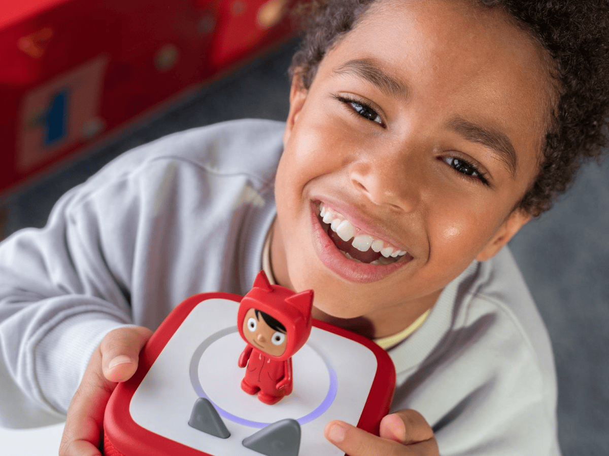 Child Enjoying A Tonie And Toniebox 2, An Audio Player For Kids