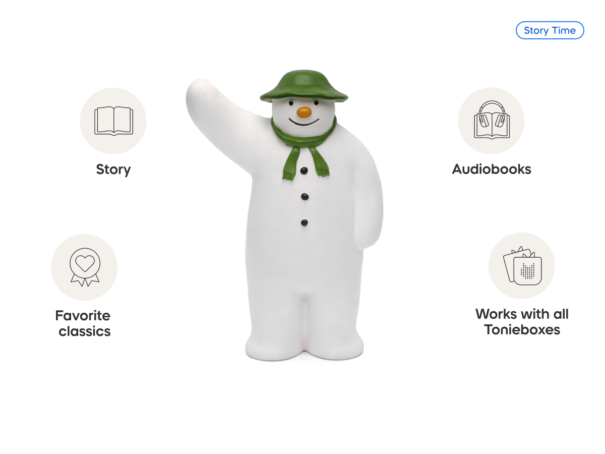 The Snowman & the Snow Dog Tonie audio figurine, inspiring audio journeys and imaginative play
