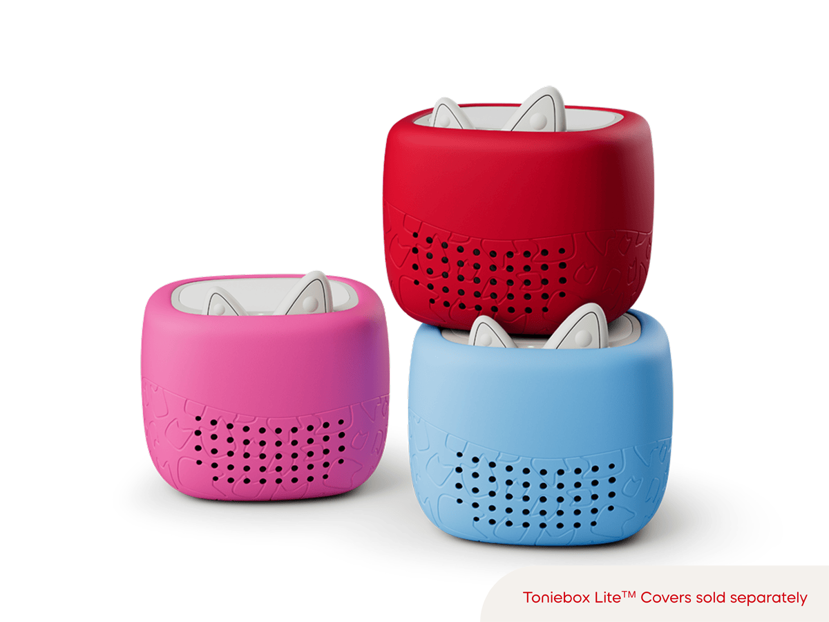 Toniebox Lite with an assortment of Toniebox Lite Covers