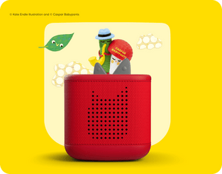 Casper Babypants Tonie on a red Toniebox 2