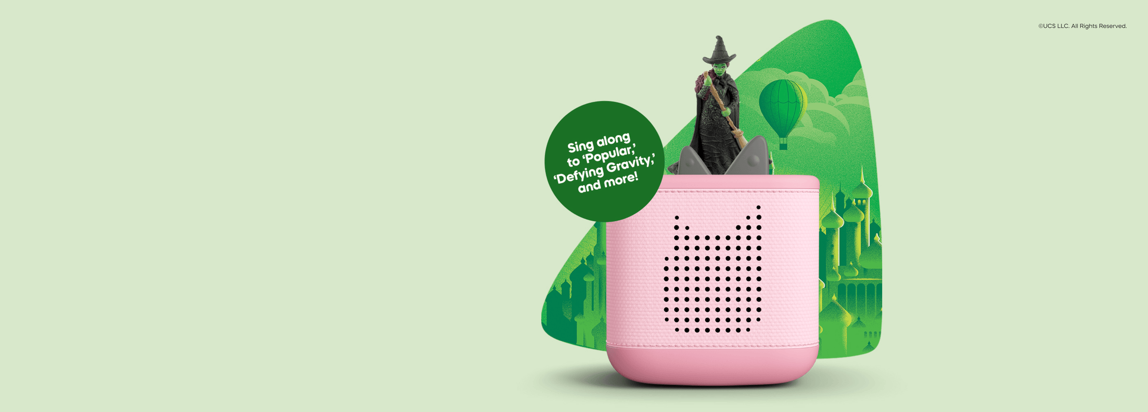 Wicked Tonie on a Pink Toniebox 2