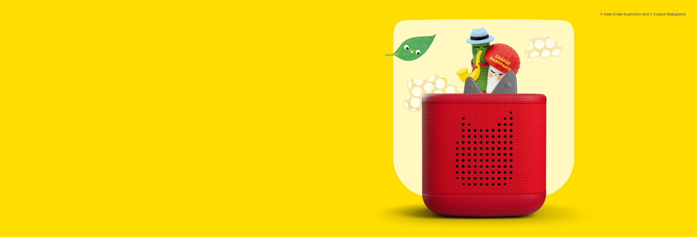 Casper Babypants Tonie on a red Toniebox 2