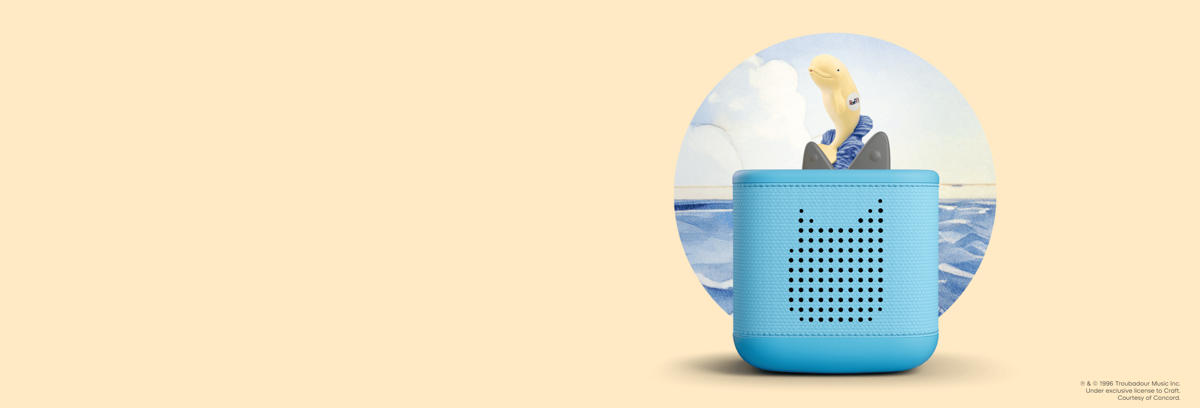 Raffi Tonie on a blue Toniebox 2