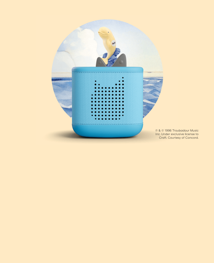 Raffi Tonie on a blue Toniebox 2