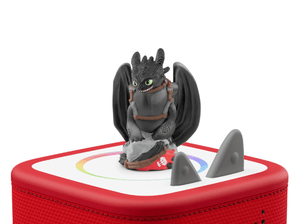 How to Train Your Dragon Toothless Tonie on a red Toniebox 2 ready to play audio stories and songs