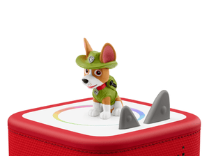 PAW Patrol Tracker  on a red Toniebox 2 ready to play audio stories and songs