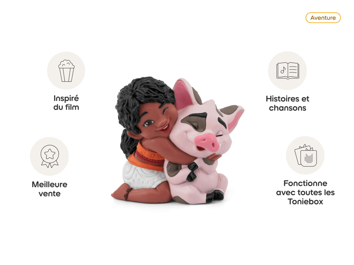 Disney Vaiana 2 Tonie (Français) audio figurine, inspiring audio journeys and imaginative play