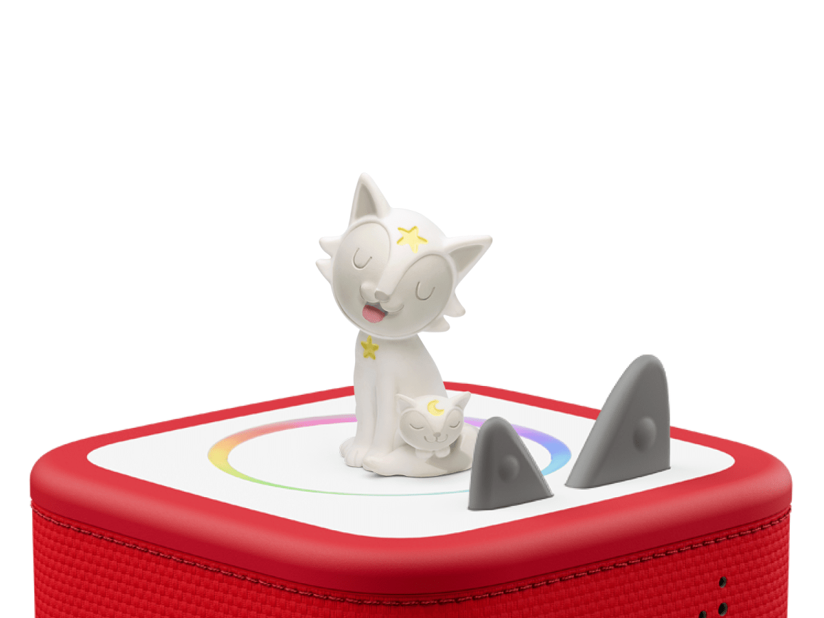 Nap Time: White Noise Tonie on a Red Toniebox